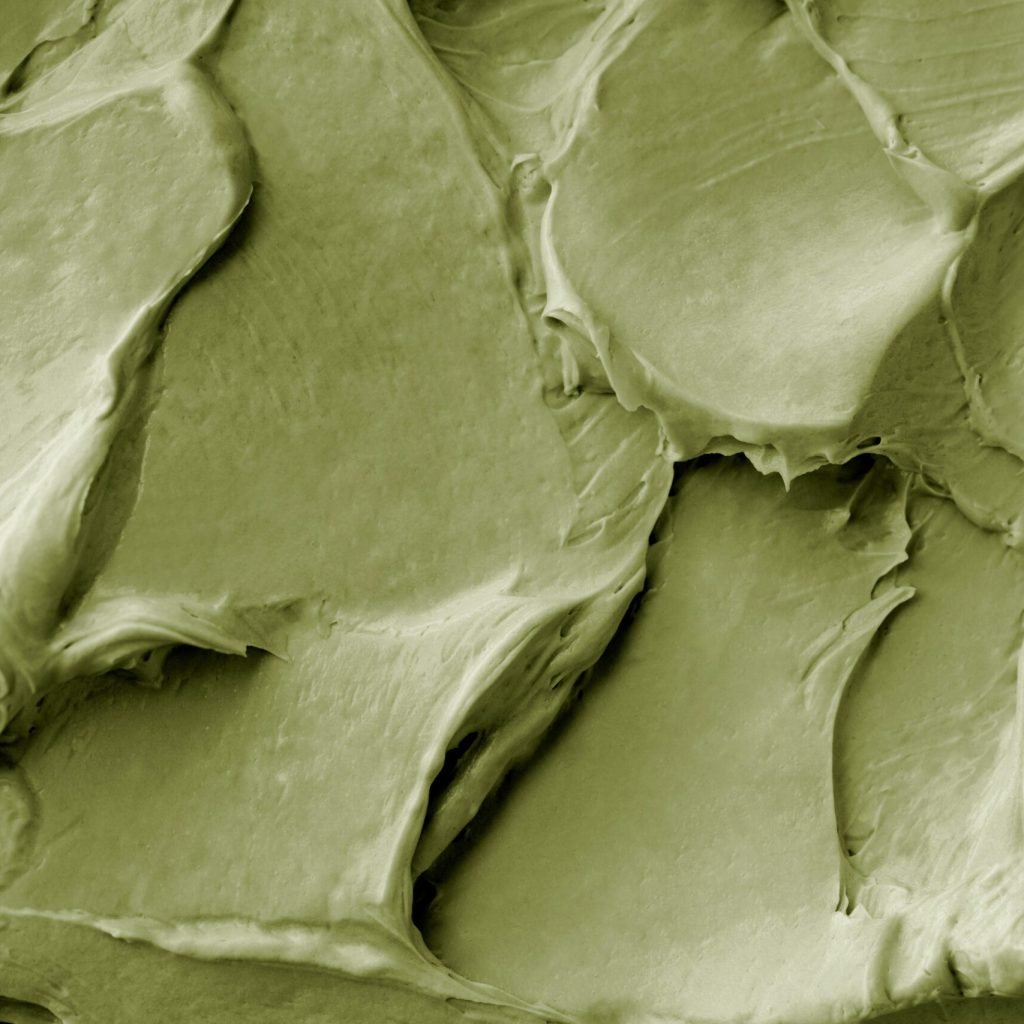 matcha frosting texture background close up